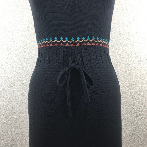 Nanette Lepore l XS Retro Fair Isle Nordic Stretch Knit Fringe Hem Sweater Dress - Picture 4 of 14